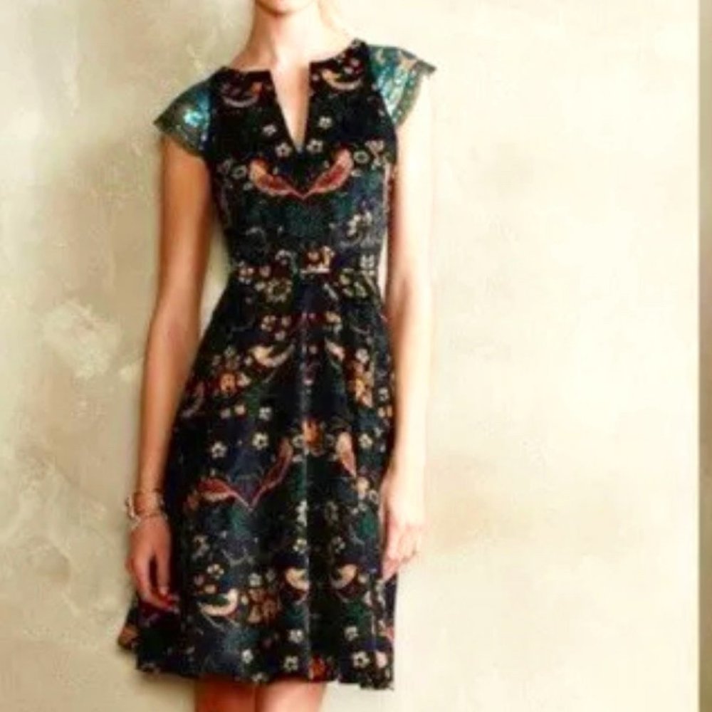 Anthropologie Larksong Eva Franco Bird Dress